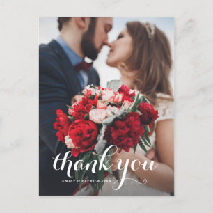 Calligraphy Script Wedding Thank You Postcard II