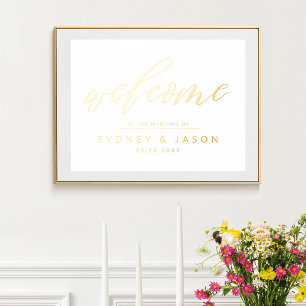 Calligraphy Script Welcome Minimal Modern Wedding Foil Prints