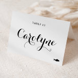 Calligraphy Seafood Meal Choice Wedding Place Card<br><div class="desc">Elevate your wedding reception with our beautiful, customisable wedding place cards, designed to add a personal touch to your special day. They feature modern black calligraphy and a heart accent. Add your guests' names, the meal option, the wedding date or a special message. Transform your reception tables into a stunning...</div>