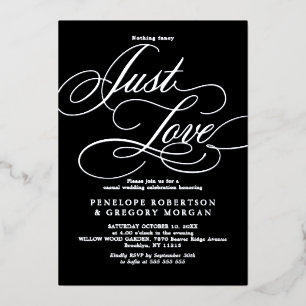 Calligraphy silver nothing fancy just love wedding