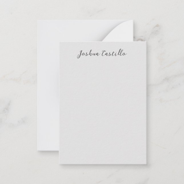 Calligraphy Simple Grey Professional Name Card (Front)