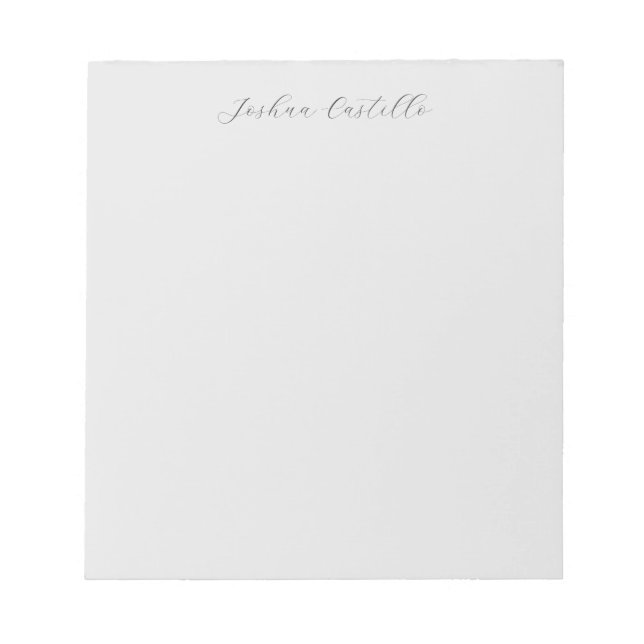 Calligraphy Simple Grey Professional Name Notepad (Front)