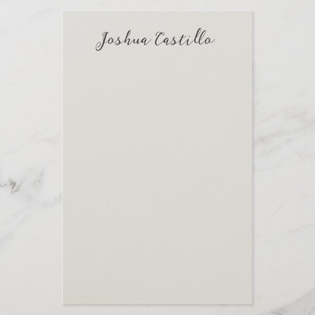 Calligraphy Simple Grey Professional Name Stationery (Front)