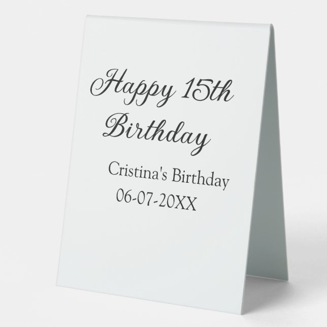 calligraphy simple minimal happy 15th birthday (Front)