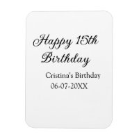 calligraphy simple minimal happy 15th birthday
