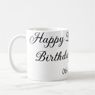 calligraphy simple minimal happy 2nd birthday coffee mug