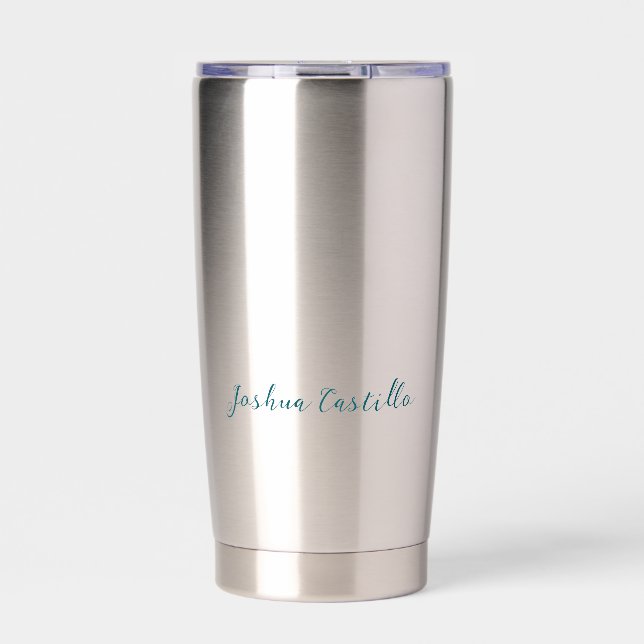 Calligraphy Simple Plain Professional Name Insulated Tumbler (Front)