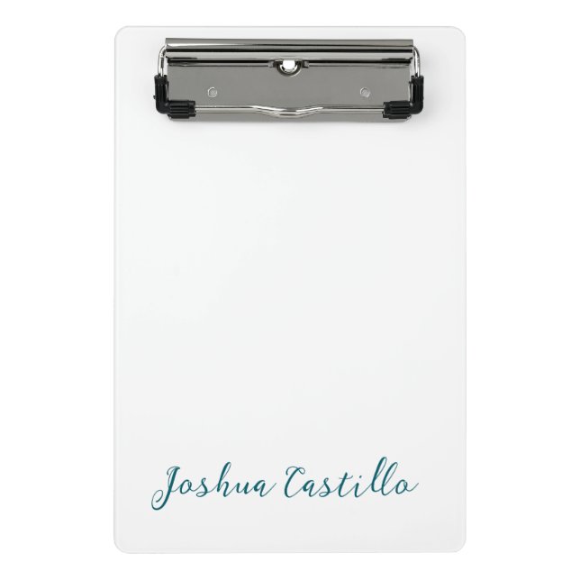 Calligraphy Simple Plain Professional Name Mini Clipboard (Front)