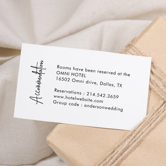 Calligraphy Simple Wedding Accommodations Enclosure Card (Creator Uploaded)