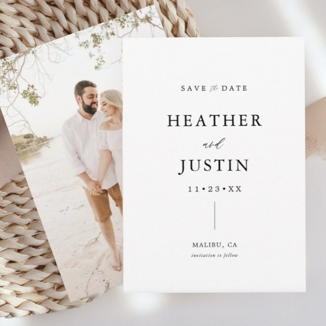 Calligraphy Simple Wedding Photo Save The Date (Creator Uploaded)
