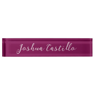 Calligraphy Simple Wine Color Professional Nameplate
