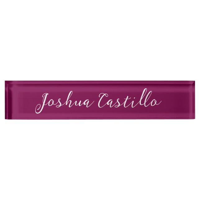 Calligraphy Simple Wine Color Professional Nameplate (Front)