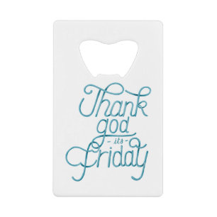 Calligraphy sticker thank god it's friday Quote