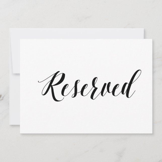 Calligraphy Style "Reserved" Wedding Sign (Front)