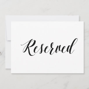 Calligraphy Style "Reserved" Wedding Sign