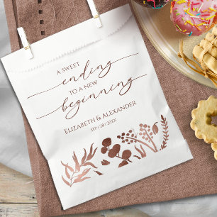 Calligraphy Sweet Ending New Begin Wedding Favour Bag