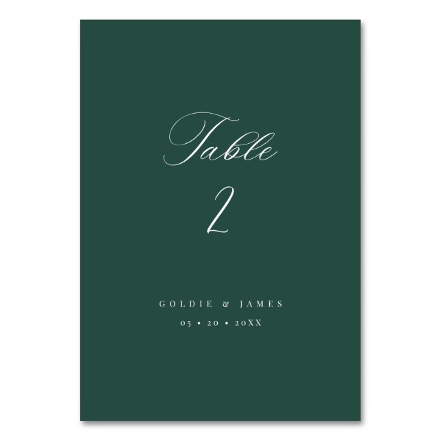 Calligraphy Table Numbers Wedding Reception Decor (Front)