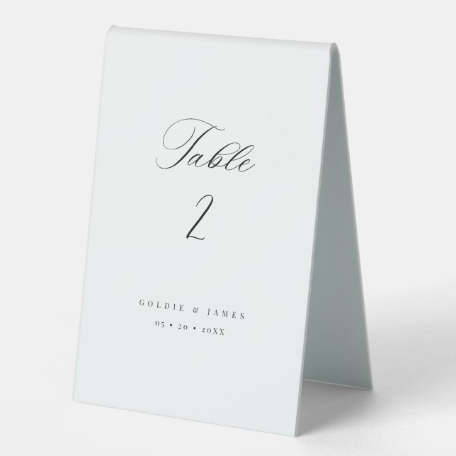 Calligraphy Table Numbers Wedding Table Tent Sign (Front)