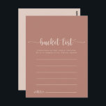 Calligraphy Terracotta Bucket List Cards<br><div class="desc">These calligraphy terracotta bucket list cards are the perfect activity for a simple wedding reception or bridal shower. The simple and elegant design features classic and fancy script typography. 

Change the wording to suit any life event. Bucket list sign is sold separately.</div>