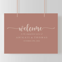 Calligraphy Terracotta Engagement Party Welcome