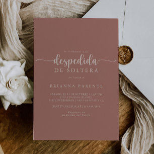 Calligraphy Terracotta Spanish Bridal Shower  Invitation