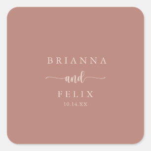 Calligraphy Terracotta Wedding Envelope Seals