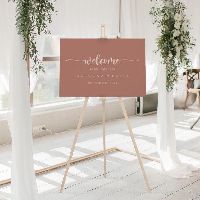 Calligraphy Terracotta Wedding Welcome Sign (Creator Uploaded)