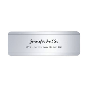 Calligraphy Text Silver Elegant Return Address Return Address Label