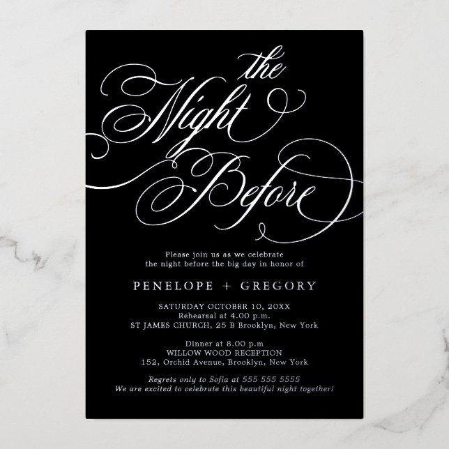 Calligraphy timeless Silver The night before  (Front)