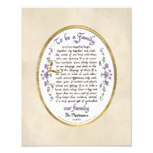 Calligraphy To be a Family Audrey Jeanne w Name