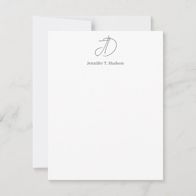 Calligraphy trendy classical monogram  card (Front)
