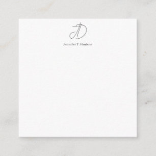 Calligraphy trendy classical monogram enclosure card