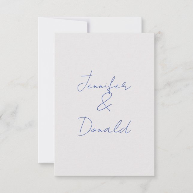 Calligraphy trendy classical plain personal names thank you card (Front)