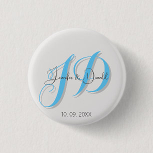 Calligraphy trendy classical script monogram 3 cm round badge