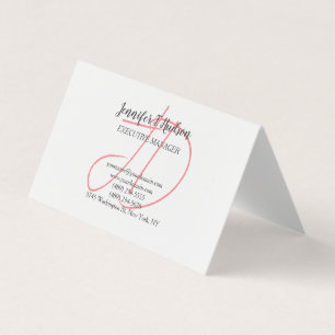 Calligraphy trendy classical script monogram business card