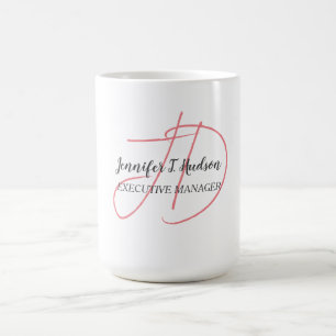 Calligraphy trendy classical script monogram coffee mug