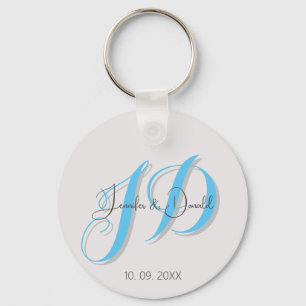Calligraphy trendy classical script monogram key ring