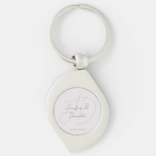 Calligraphy trendy classical script monogram key ring
