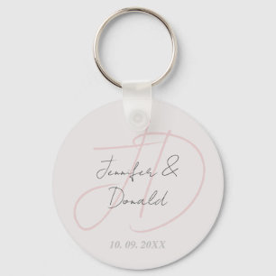 Calligraphy trendy classical script monogram key ring