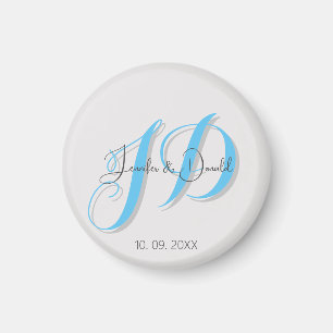Calligraphy trendy classical script monogram magnet