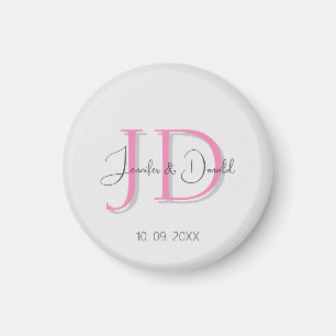 Calligraphy trendy classical script monogram magnet