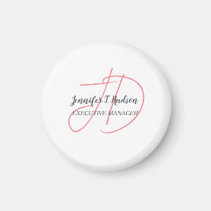 Calligraphy trendy classical script monogram magnet