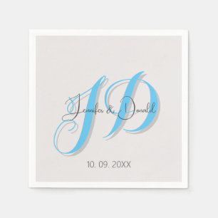 Calligraphy trendy classical script monogram napkin