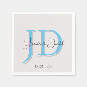 Calligraphy trendy classical script monogram napkin