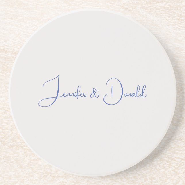 Calligraphy trendy classical script plain personal coaster (Front)
