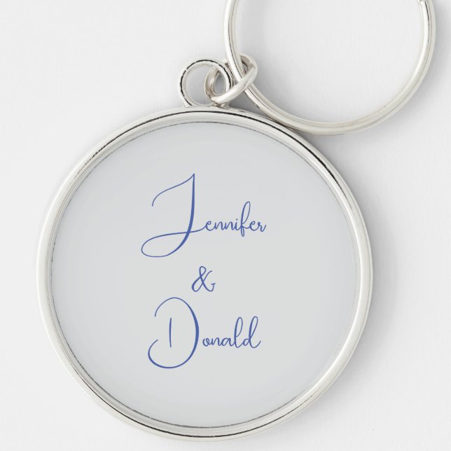 Calligraphy trendy classical script plain personal key ring (Front)