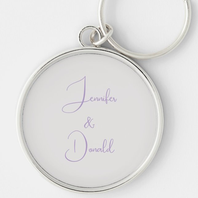 Calligraphy trendy classical script plain personal key ring (Front)