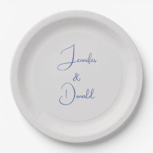Calligraphy trendy classical script plain personal paper plate
