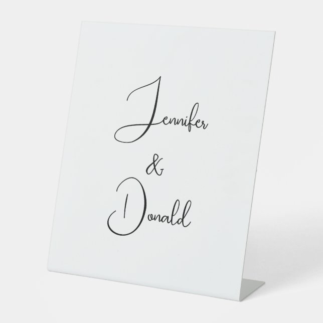 Calligraphy trendy classical script plain personal pedestal sign (Front)