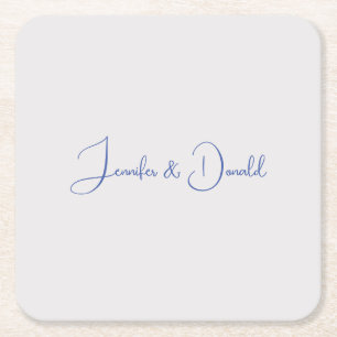 Calligraphy trendy classical script plain personal square paper coaster